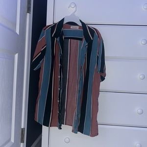 Pacsun Short Sleeve Striped Button Up